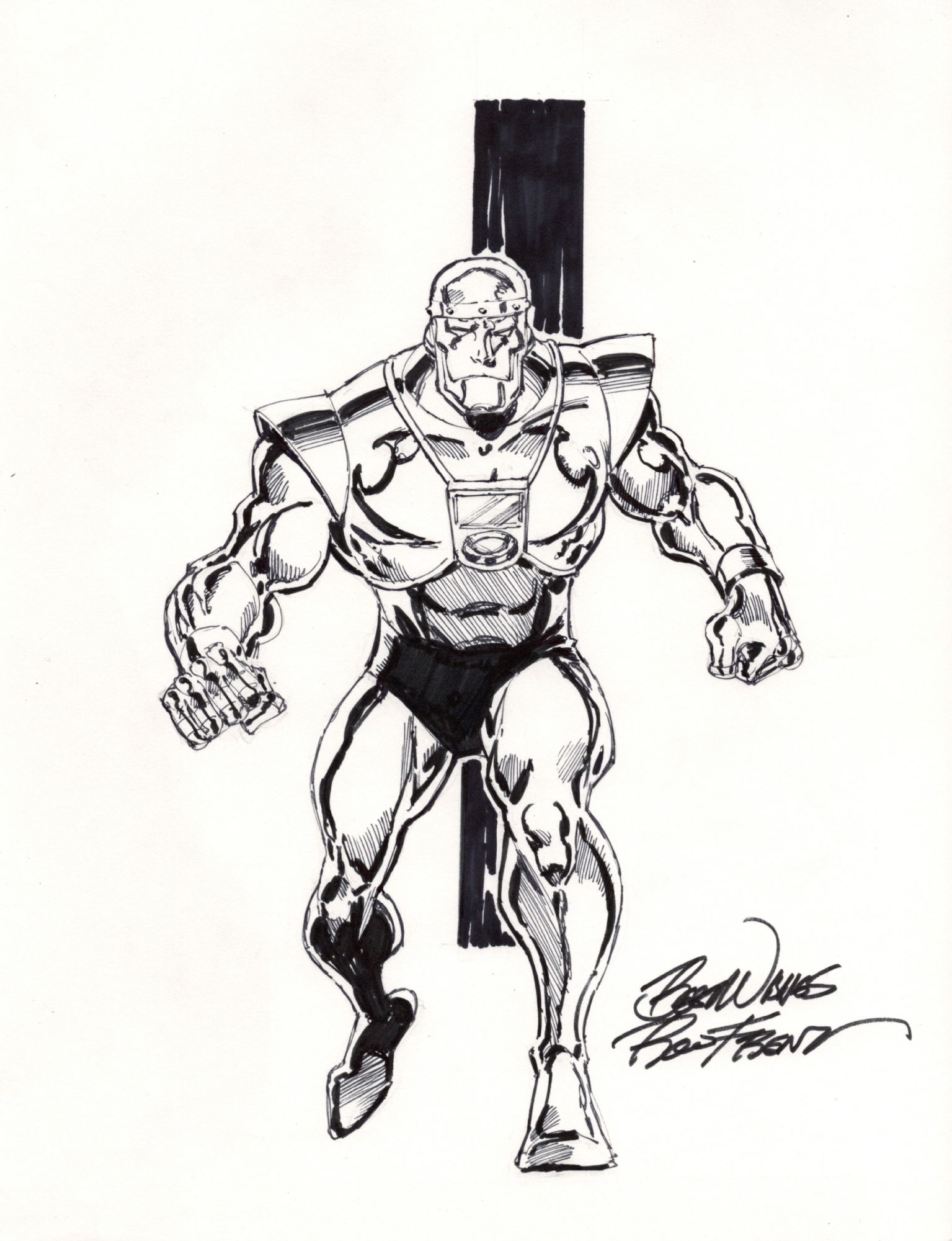 Robotman, in Shane Simek's TEEN TITANS Sketchbook Comic Art Gallery Room