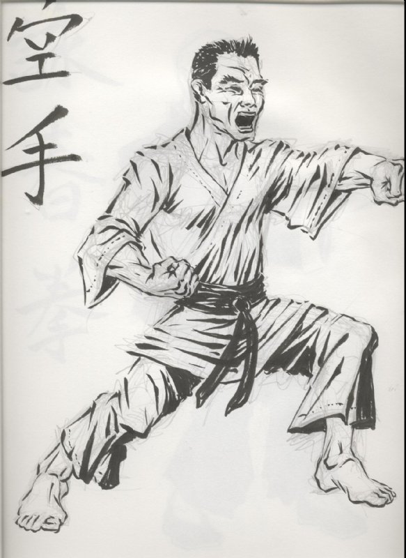 Karate kick technique sketch illustration.... - Stock Illustration  [86694075] - PIXTA
