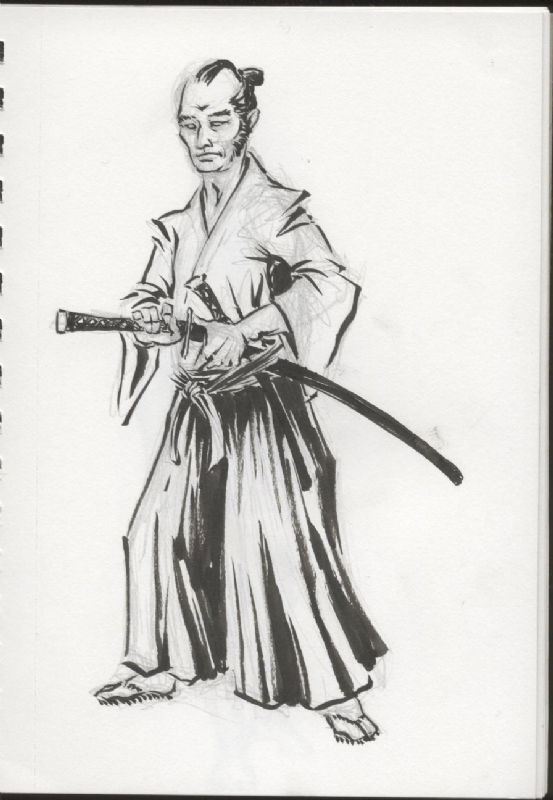 Samurai, in Mark Stoddard's Sketches Comic Art Gallery Room