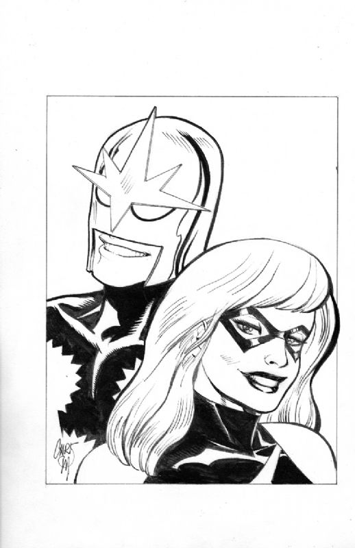 Chris Marrinan Nova And Ms Marvel In Douglas Resnicks Marvel Comic Art Gallery Room 5392