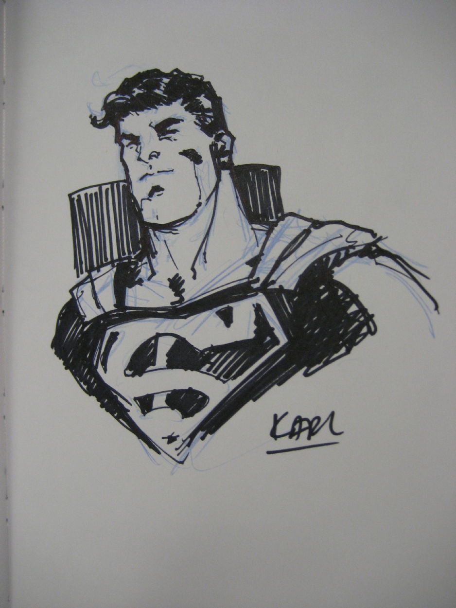 Superman by Karl Kerschl, in Richard Oh's WWLA 2005 Comic Art Gallery Room