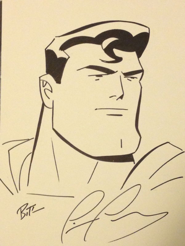 Superman by Bruce Timm, in Richard Oh's Bruce Timm Comic Art Gallery Room