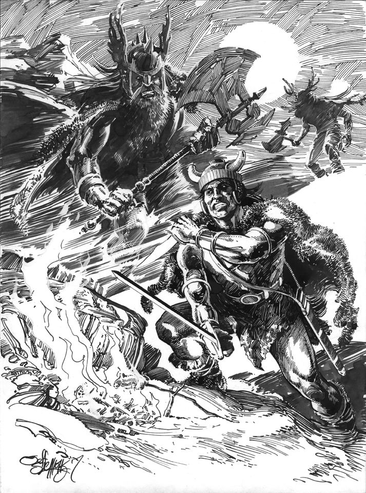 Conan & Frost Giants, in Jeff Slemons's Art For Sale Comic Art Gallery Room