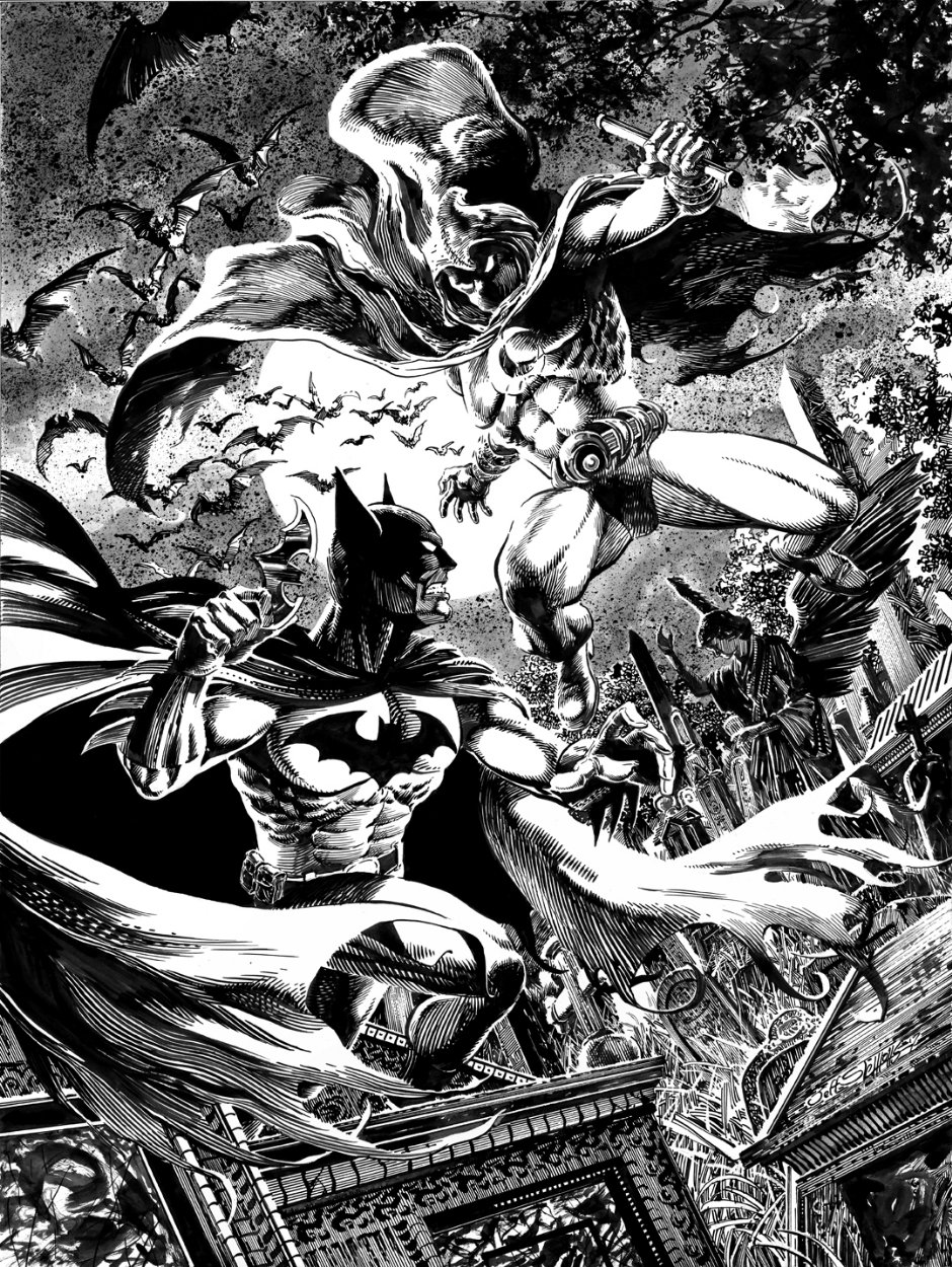 Knight Fight - Batman & Moon Knight, in Jeff Slemons's Fanboy Galleria  Comic Art Gallery Room