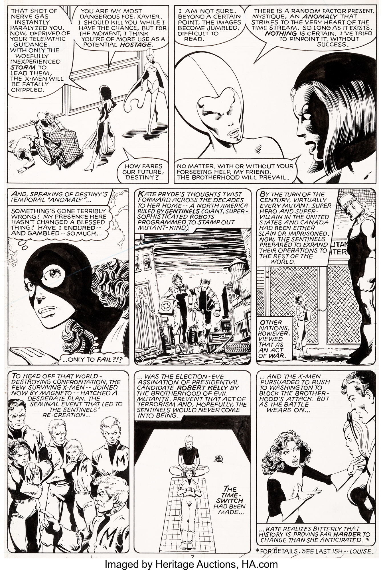 Uncanny X-Men #142 pg. 7 Days of Future Past , in Dinesh Shamdasani's  Marvel (interiors) Comic Art Gallery Room