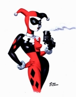 Harley Quinn with pop gun by Bruce Timm, Comic Art