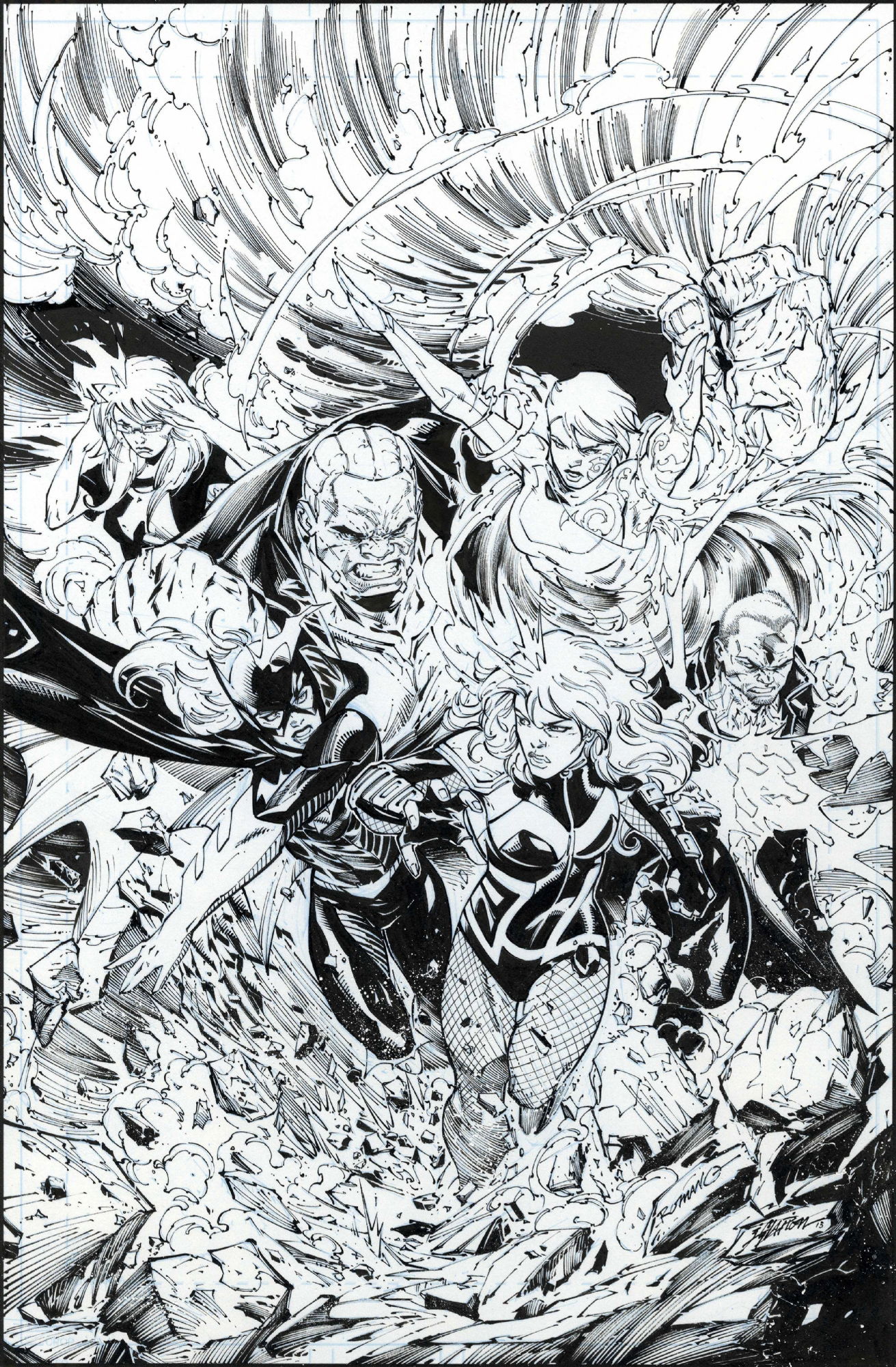 Birds of Prey V3 #22 Cover Inks - Black Canary - Batgirl - Strix ...