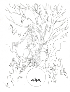 Dave Johnson - Becoming Frankenstein cover prelim Comic Art