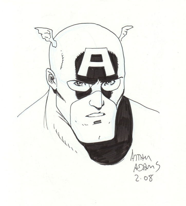 Arthur Adams - Captain America head sketch, in Justin Leigh Leiter's ...