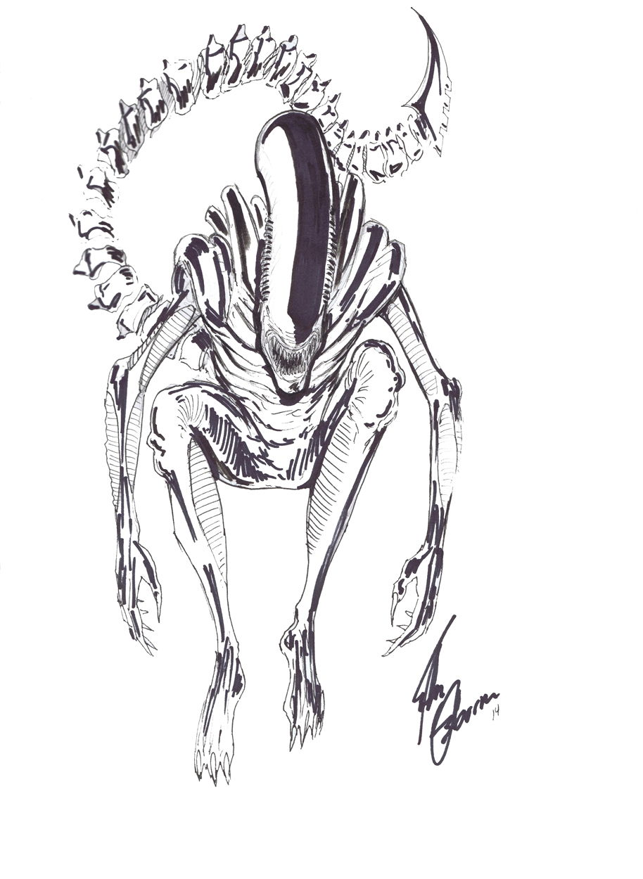 Xenomorph, in Link W Herrman's Osborne, John Comic Art Gallery Room