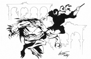 Grendel vs Argent the Wolf, Comic Art