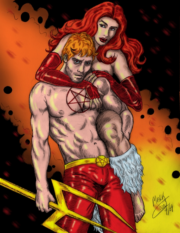 Damian Hellstorm: Son Of Satan & his sis Satana colored Comic Art