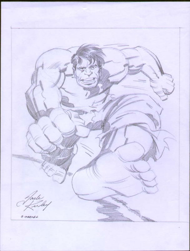 Jack Kirby HULK pencil sketch, in Aaron Sultan's Jack Kirby Comic Art  Gallery Room