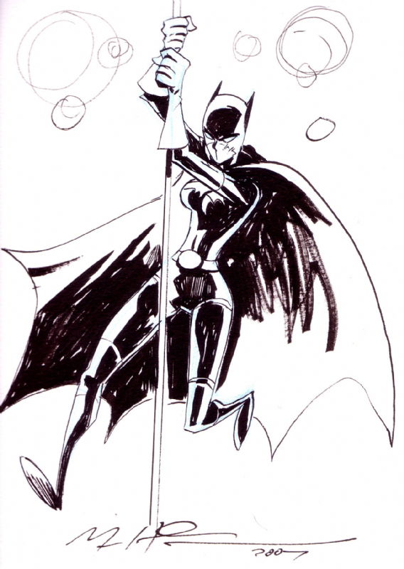 Batgirl By Mike Huddleston In Simon Hausner S Pole Dancing Theme Comic Art Gallery Room