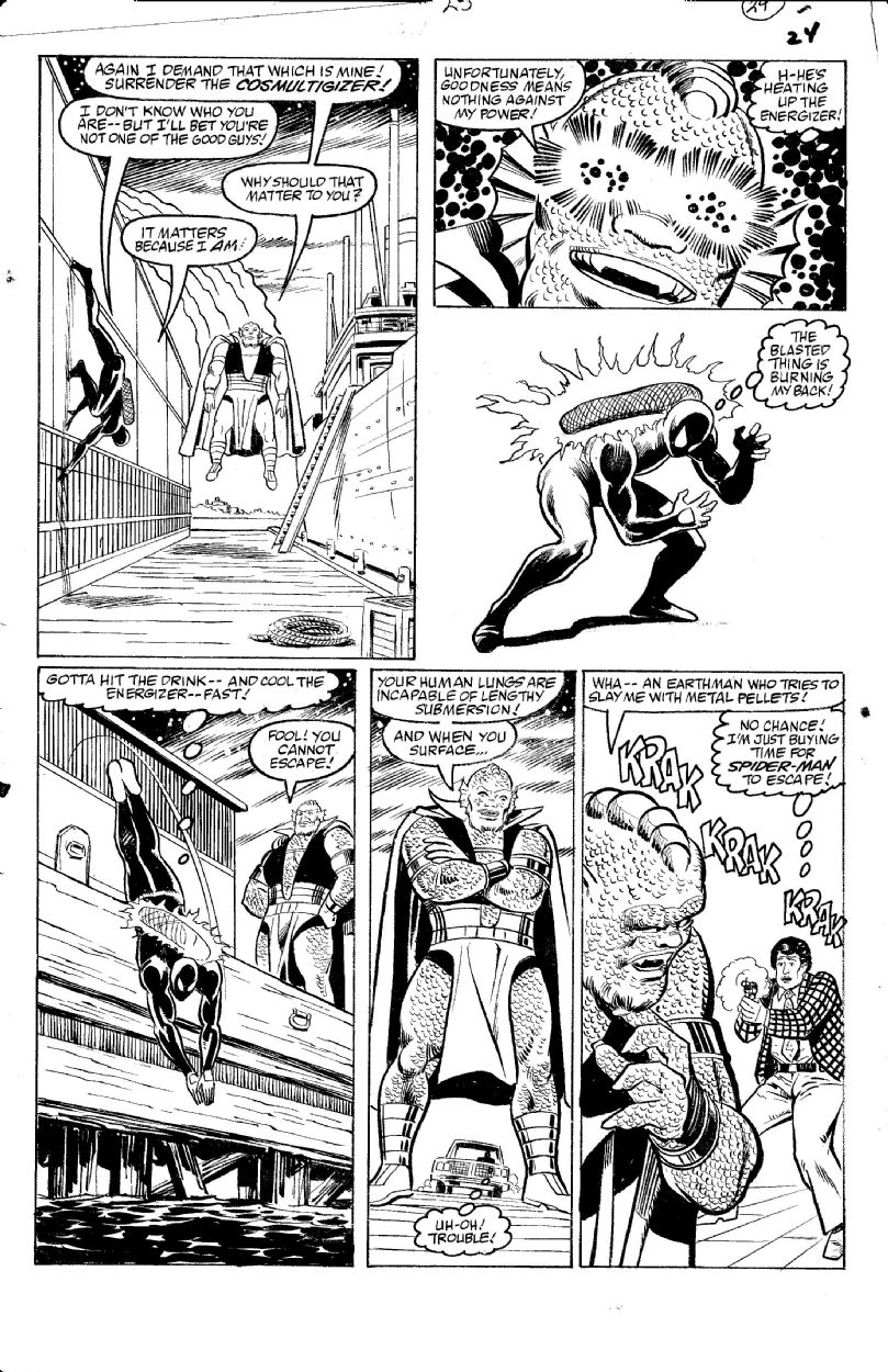 Web of Spiderman #25 p24 - Black Suit, in Damon Watson's Web of Spiderman  #25 pages Comic Art Gallery Room