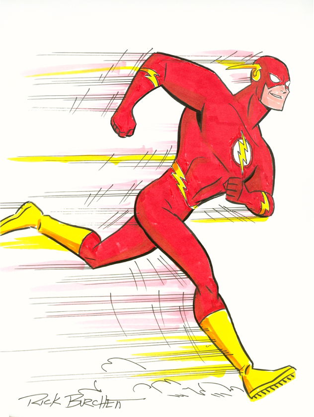 The Flash by Rick Burchett , in Ben DeFeo's My Kids Comic Art Gallery Room