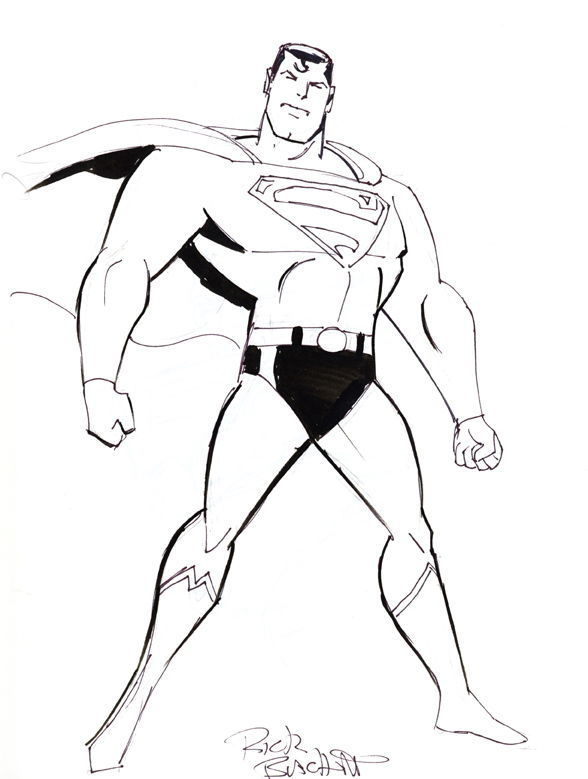 Rick Burchett Superman, In Ben Defeo's Joey's Sketchbook Comic Art 