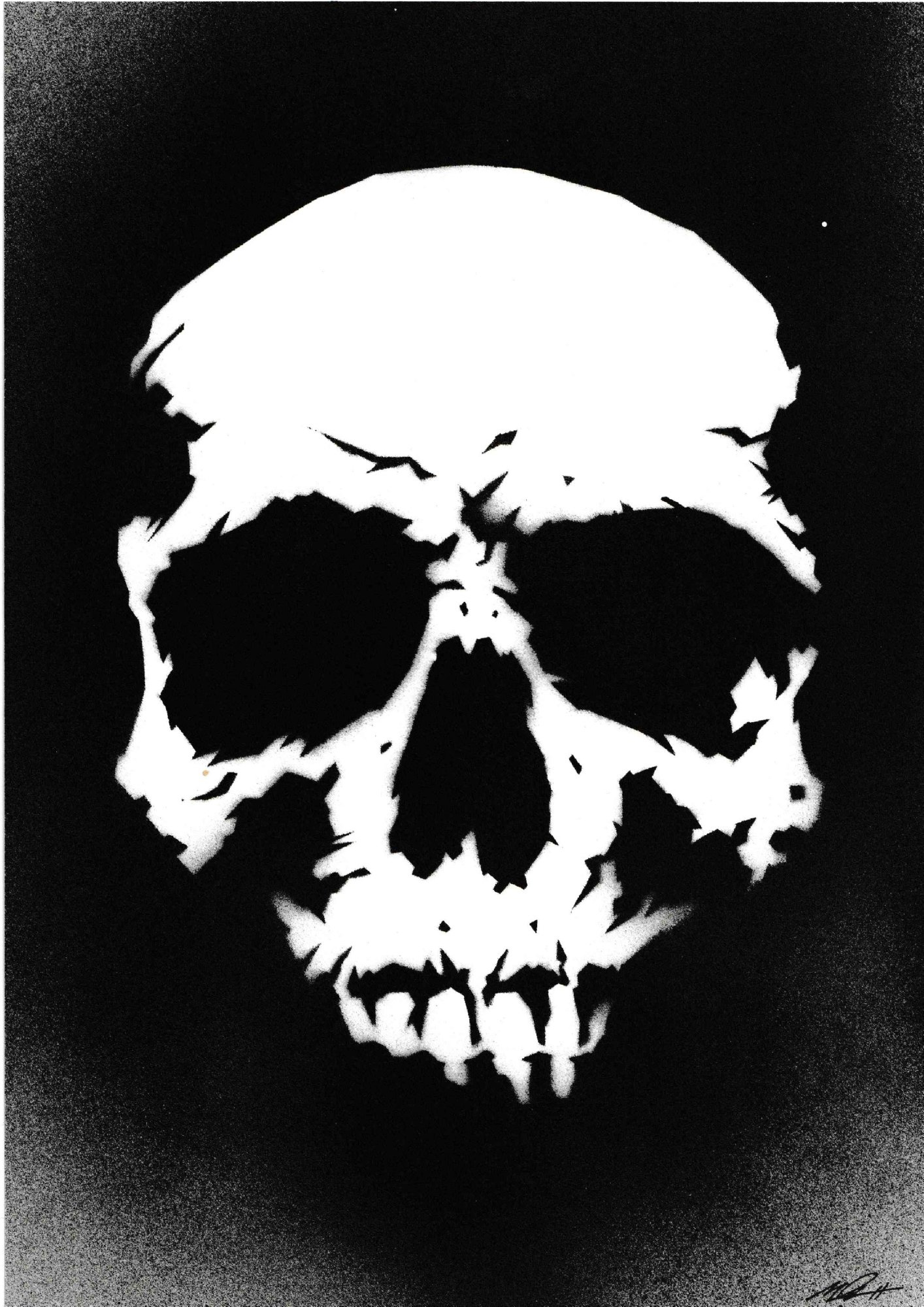 Skull ( stencil piece ), in David D.'s Dunn, Matthew Comic Art Gallery Room