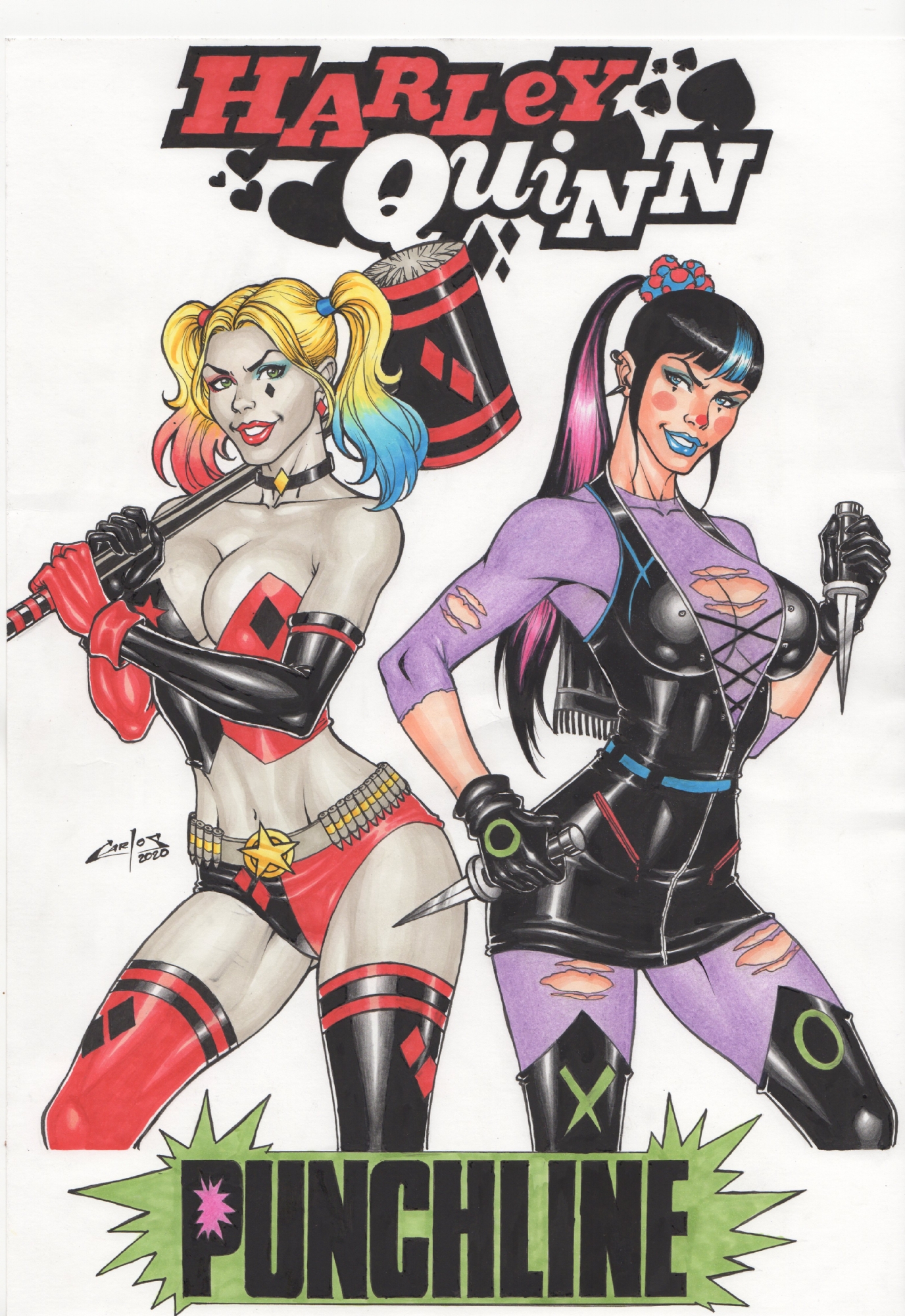 HARLEY QUINN and Punchline Harleen Frances Quinzel Suicide Squad Birds of  Prey Gotham City Sirens Joker Poison Ivy Batman Alexis Kaye, in R. Meza's  Pinups Pin Ups Comic Art Gallery Room