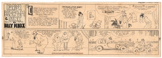 Billy DeBeck - Parlor, Bedroom & Sink - 1930 Comic Art