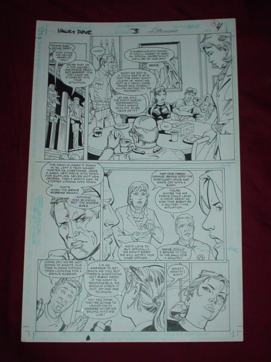 Hawk and Dove 3 pg 4, in Kat Taca's Misc. DC Pages Comic Art Gallery Room