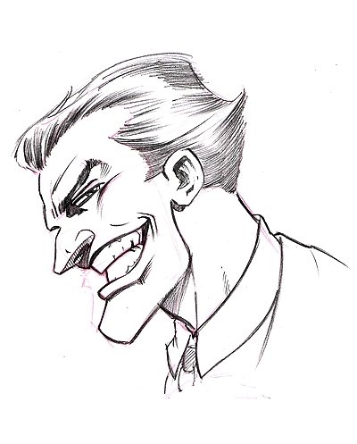 Joker, in Pierre Villeneuve's DC (pin-ups) Comic Art Gallery Room