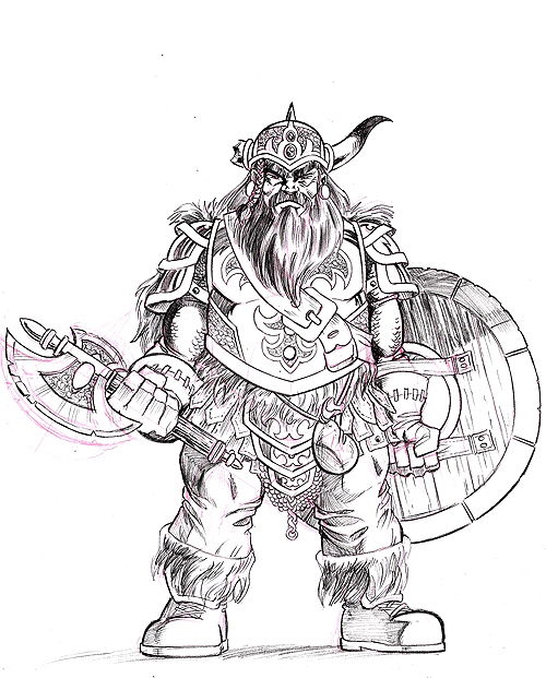 Bruenor Battlehammer, In Pierre Villeneuve's Rpg Artwork Comic Art 