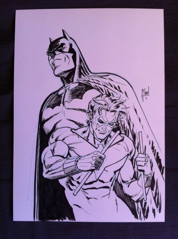 Batman & Nightwing by GUILLEM MARCH , in Arnaud LEROUX's Comics Artists  Collection Gallery Comic Art Gallery Room