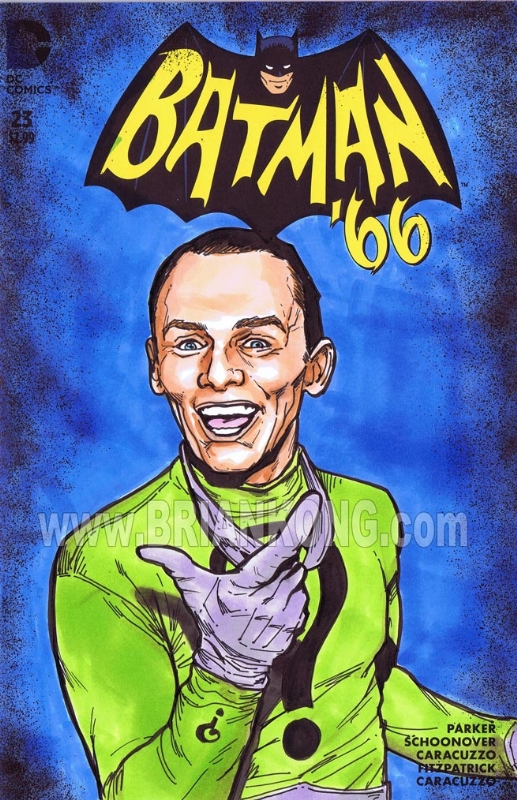 BATMAN 66 #23 Riddler original sketch cover, in Brian Kong's Sketch covers  Comic Art Gallery Room