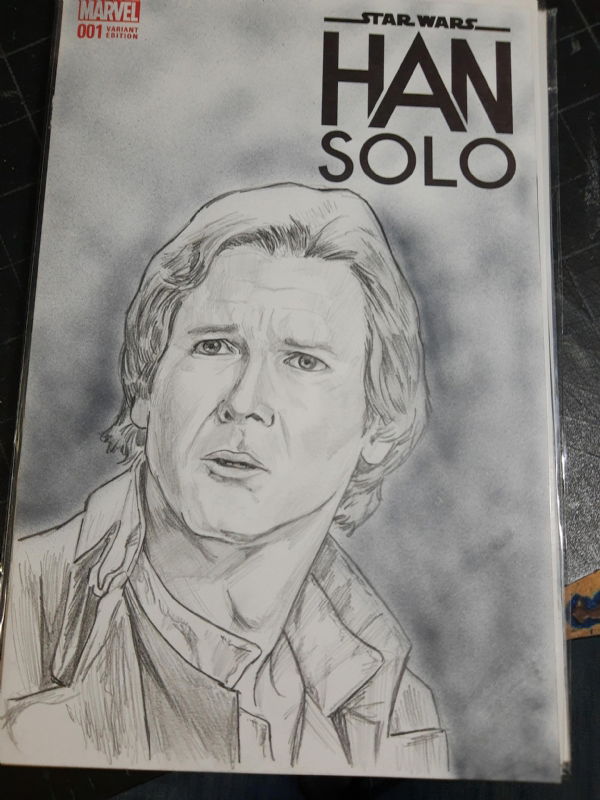 Han Solo #1 Star Wars Sketch Cover , In Brian Kong's Sketch Covers 