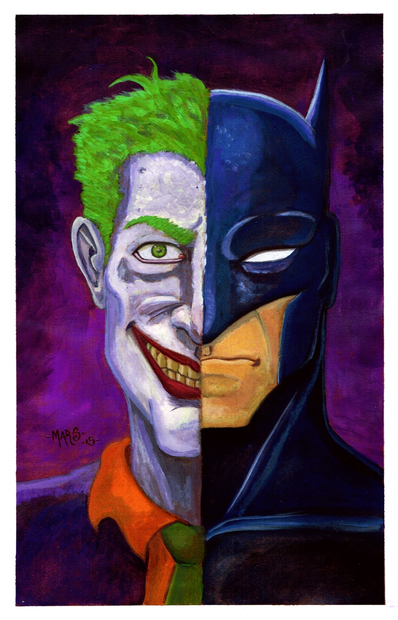 Batman/Joker Painting, in Mike Mars's My Paintings Comic Art Gallery Room