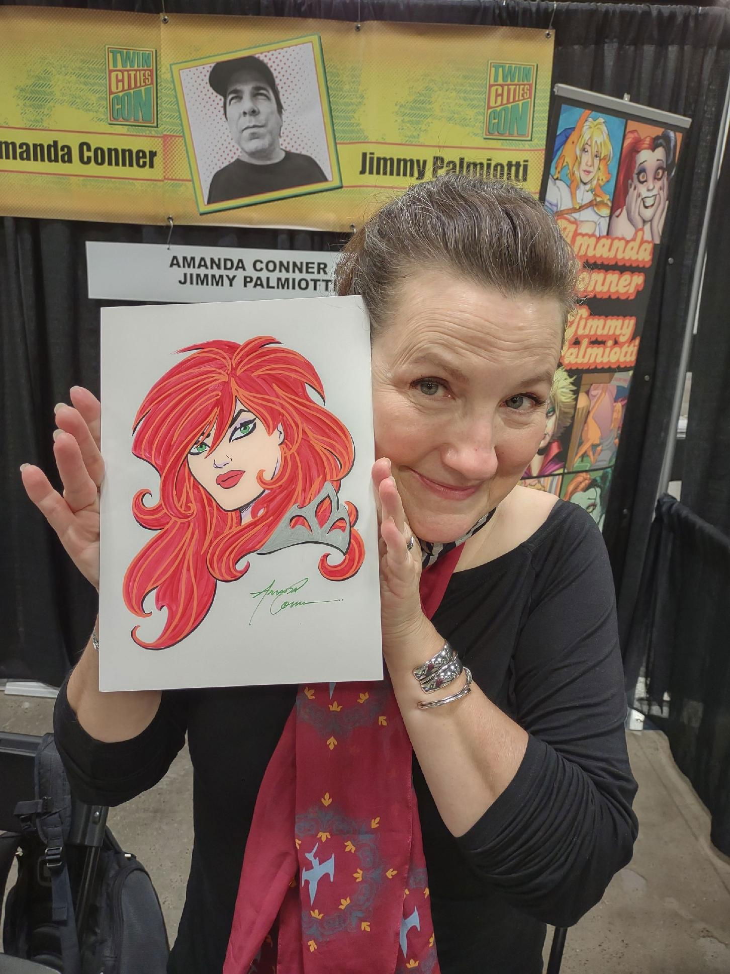 Amanda Conner At Tcc Holding My Red Sonja Commission In Shaun Crowell