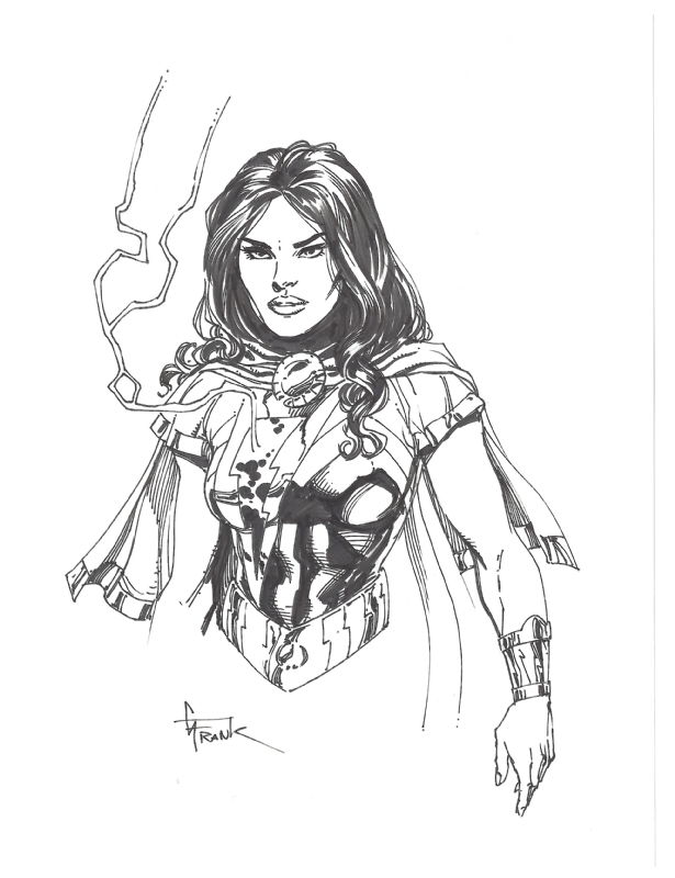 Gary Frank Mary Marvel, in John Burk's Original Art Comic Art Gallery Room