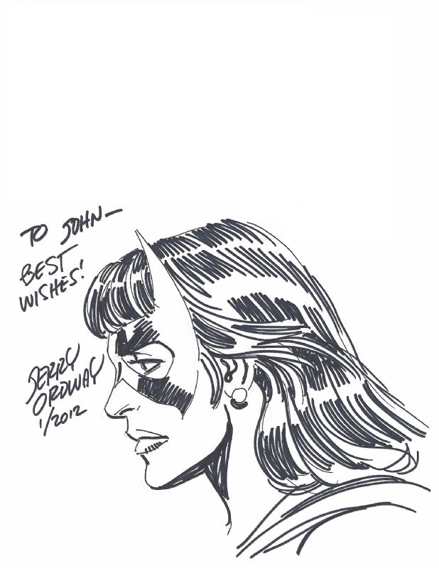 Jerry Ordway Huntress, in John Burk's Sketch Book Comic Art Gallery Room