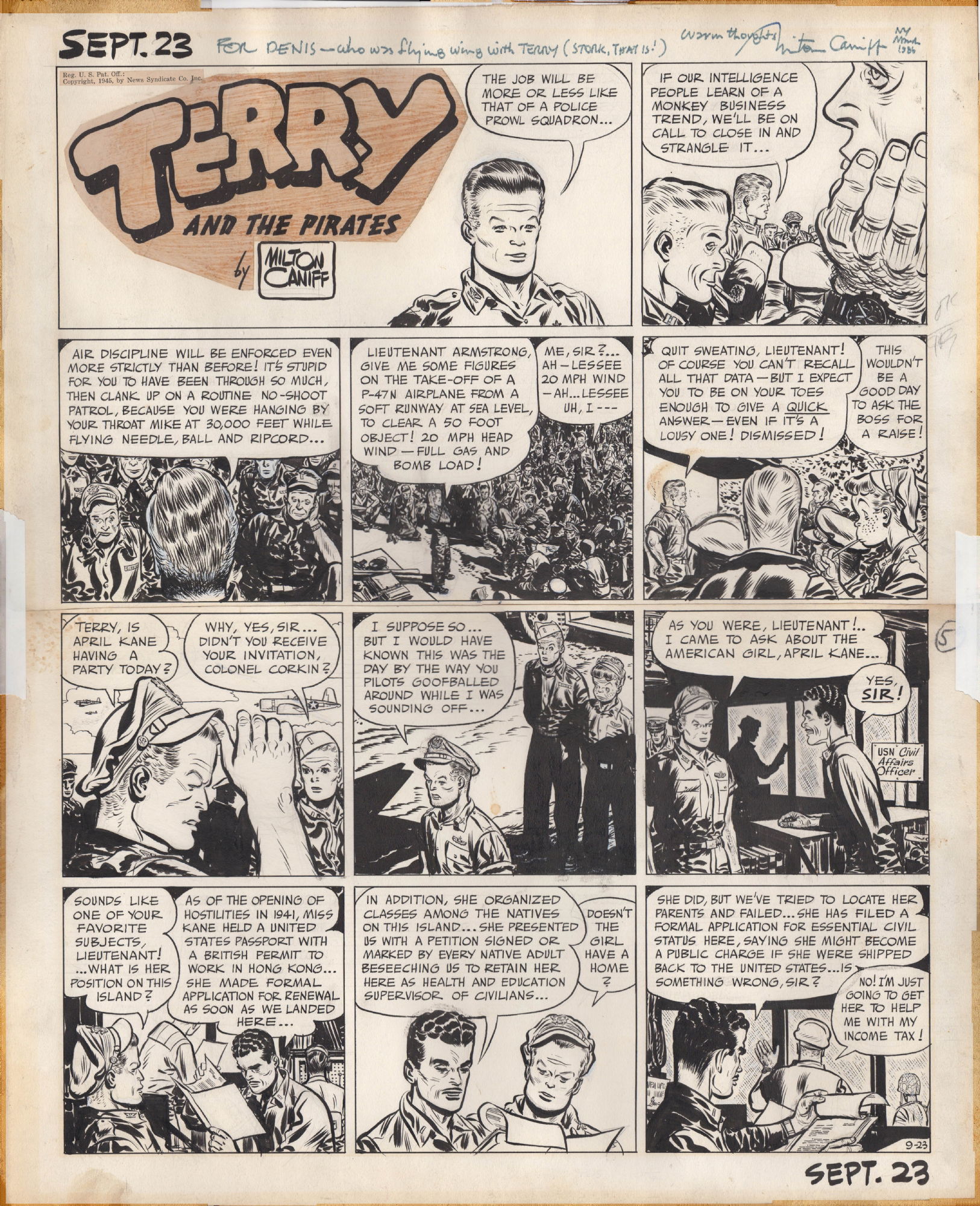 Terry and the Pirates - September 23, 1945, in Ron S's Strip Art ...