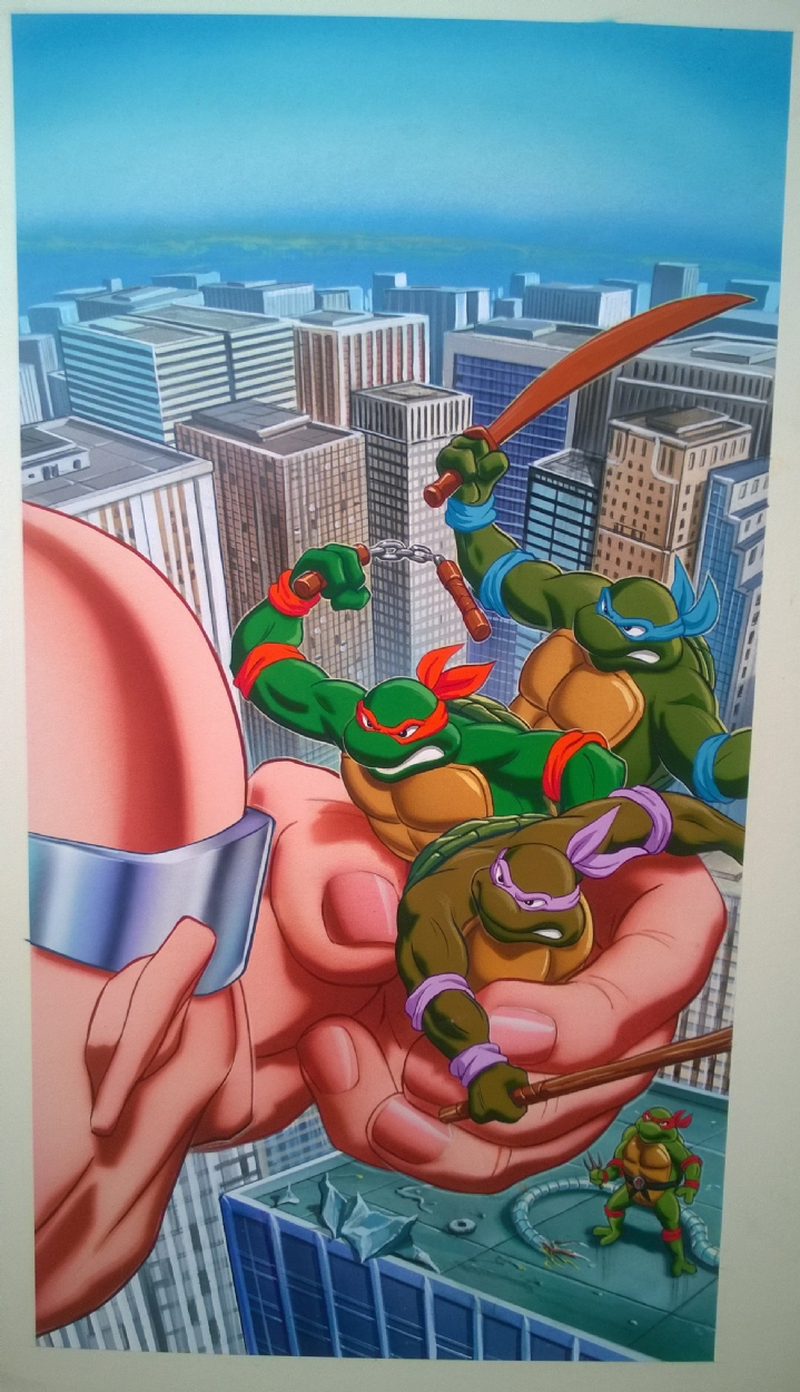Teenage Mutant Ninja Turtles THE EPIC BEGINS VHS Cartoon Cover (TMNT) 1988 Comic Art