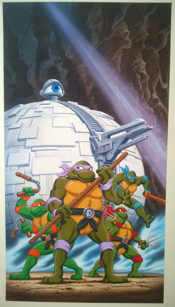 Teenage Mutant Ninja Turtles THE SHREDDER IS SPLINTERED VHS Cartoon Cover (TMNT) 1988 Comic Art