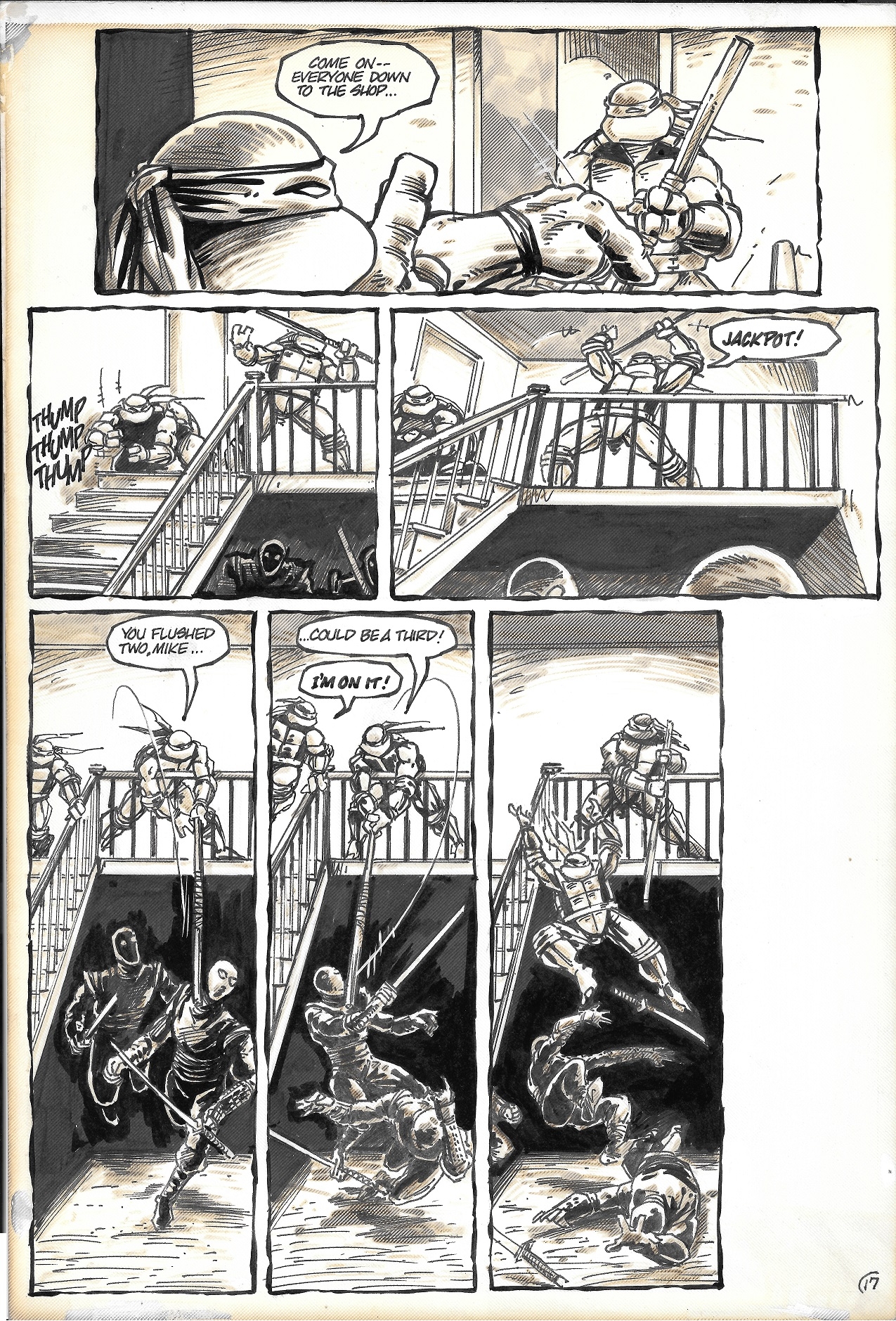Teenage Mutant Ninja Turtles #10 pg 17 (TMNT) 1987 Comic Art