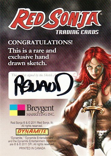 Red Sonja By Paul Renaud In Rajesh Shahs Sketch Cards Comic Art Gallery Room 4594