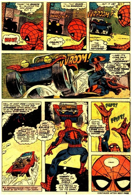 Amazing Spider-Man #160, page 3 - The Spider-Mobile! (1976), in