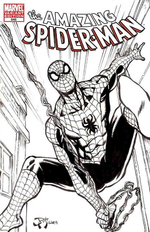 Amazing Spider-man #648 Blank - Spider-man Sketch - Jude Millien - CGC ...