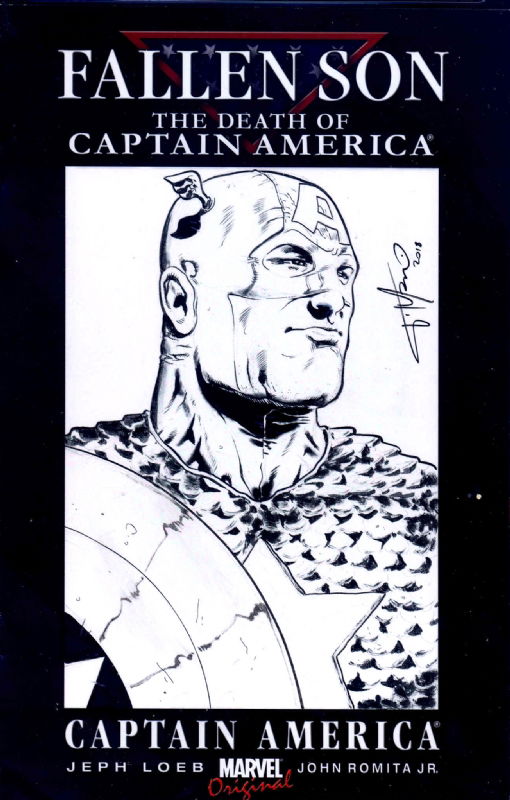 Fallen Son Blank Captain America Sketch Giovanni Timpano Cgc 9 6 In Daniel Partouche S