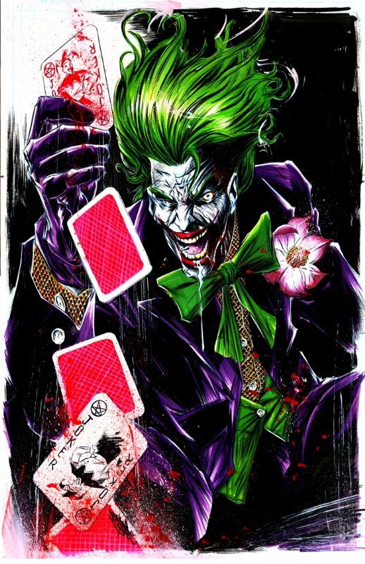 Joker color sketch in Mike Lillys Convention Commissions Comic Art  Gallery Room