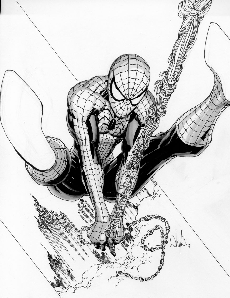 Spiderman, in Benno Rothschild's sketches and commissions Comic Art Gallery  Room