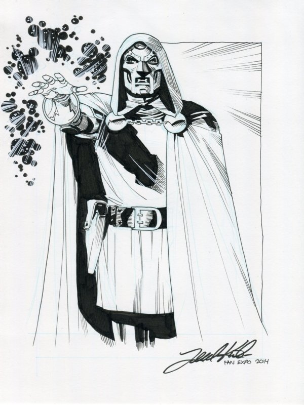 Leonard Kirk - Dr. Doom, in Ian Forbes's Comic Con Sketches Comic Art ...