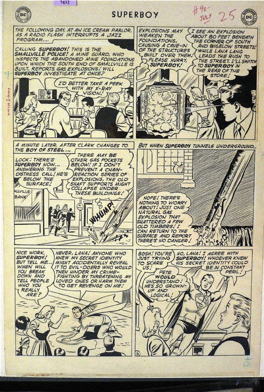 Superboy #90, pg. 3, in Mike Jackson's DC art Comic Art Gallery Room