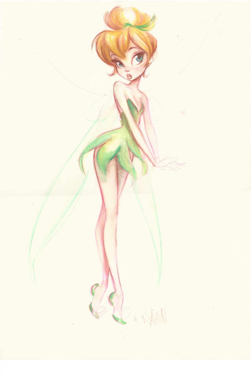 Peter Pan Tinkerbell Animation Drawing Signed by Marc Davis Walt  Lot  95110  Heritage Auctions