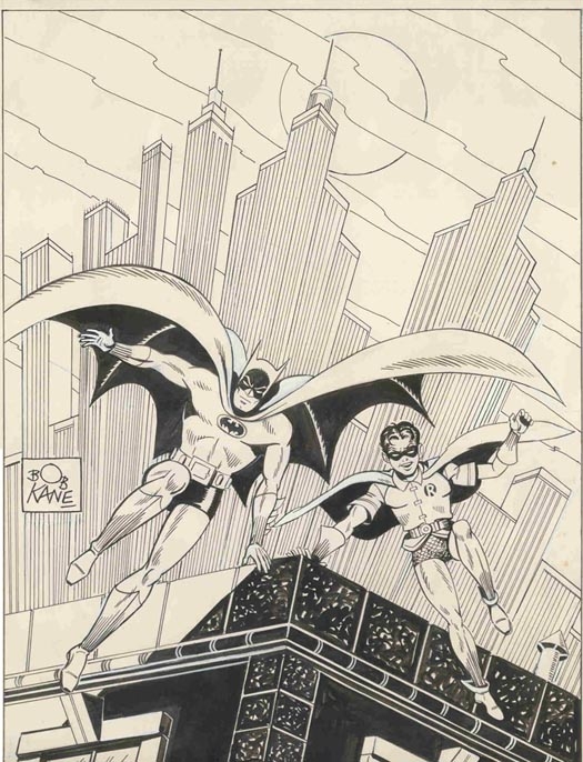 Batman and Robin by Bob Kane, in Robert Plunkett's Legends of Genre Art  Comic Art Gallery Room