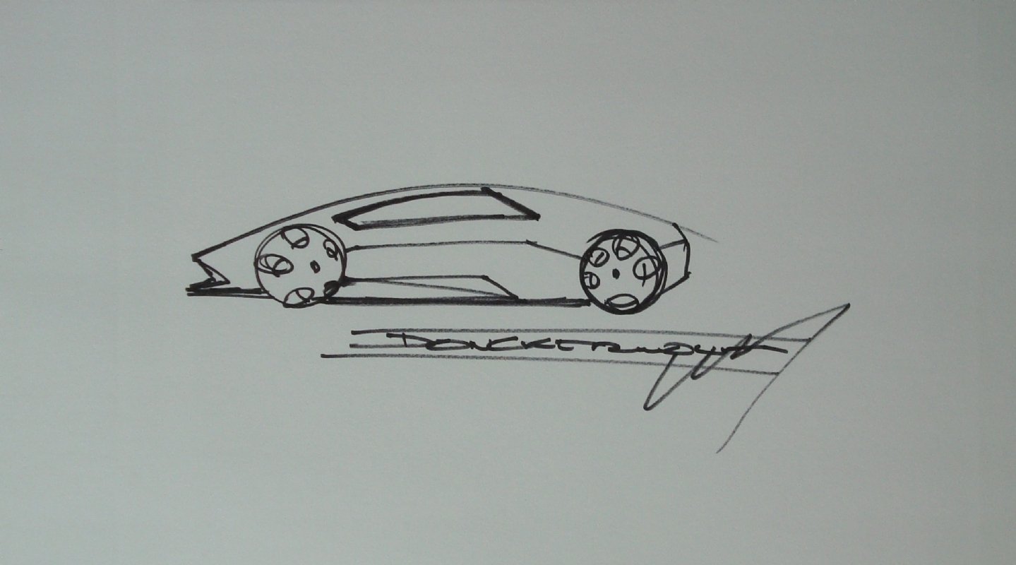 Lamborghini Design Sketch, in Candy Thiele's Convention Sketches Comic Art  Gallery Room