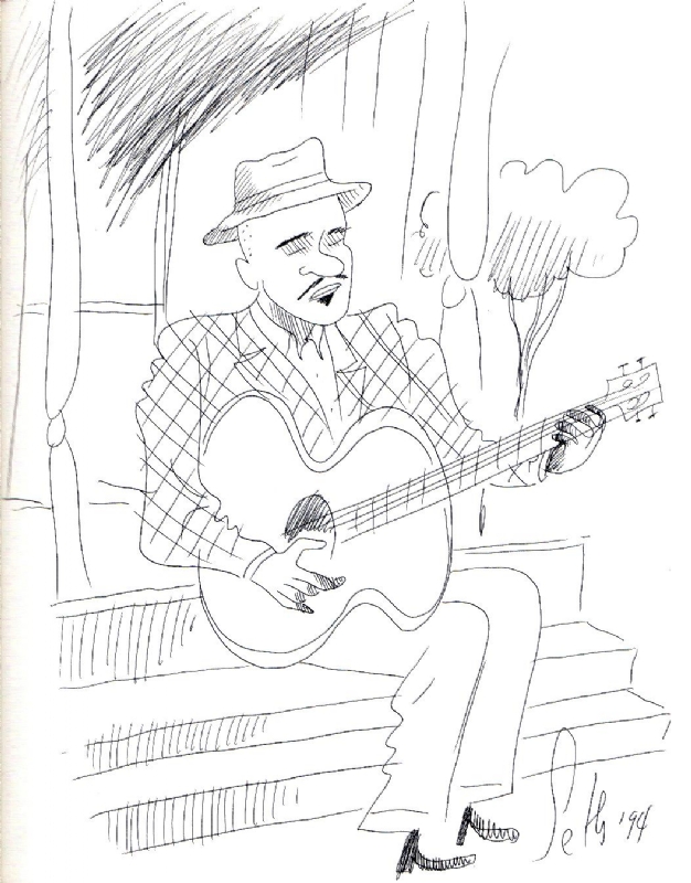 Seth - Bluesman Sketch, in Tim Easterday's Seth Comic Art Gallery Room